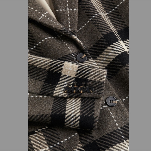 H&M Wool Blend Plaid Oversized Blazer (NWOT Size M) and Skirt (NWT Size 8) SET - Picture 4 of 7
